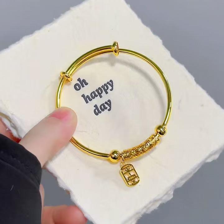 Золотой Благоприятный Облачный Регулируемый Вьетнамский Песочный Золотой Браслет - Новый Китайский Стиль