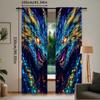 2Pcs Dragon Printed Curtains Stylish And Elegant Window Drapes For Bedroom Office Kitchen Living Room And Study Perfect Home