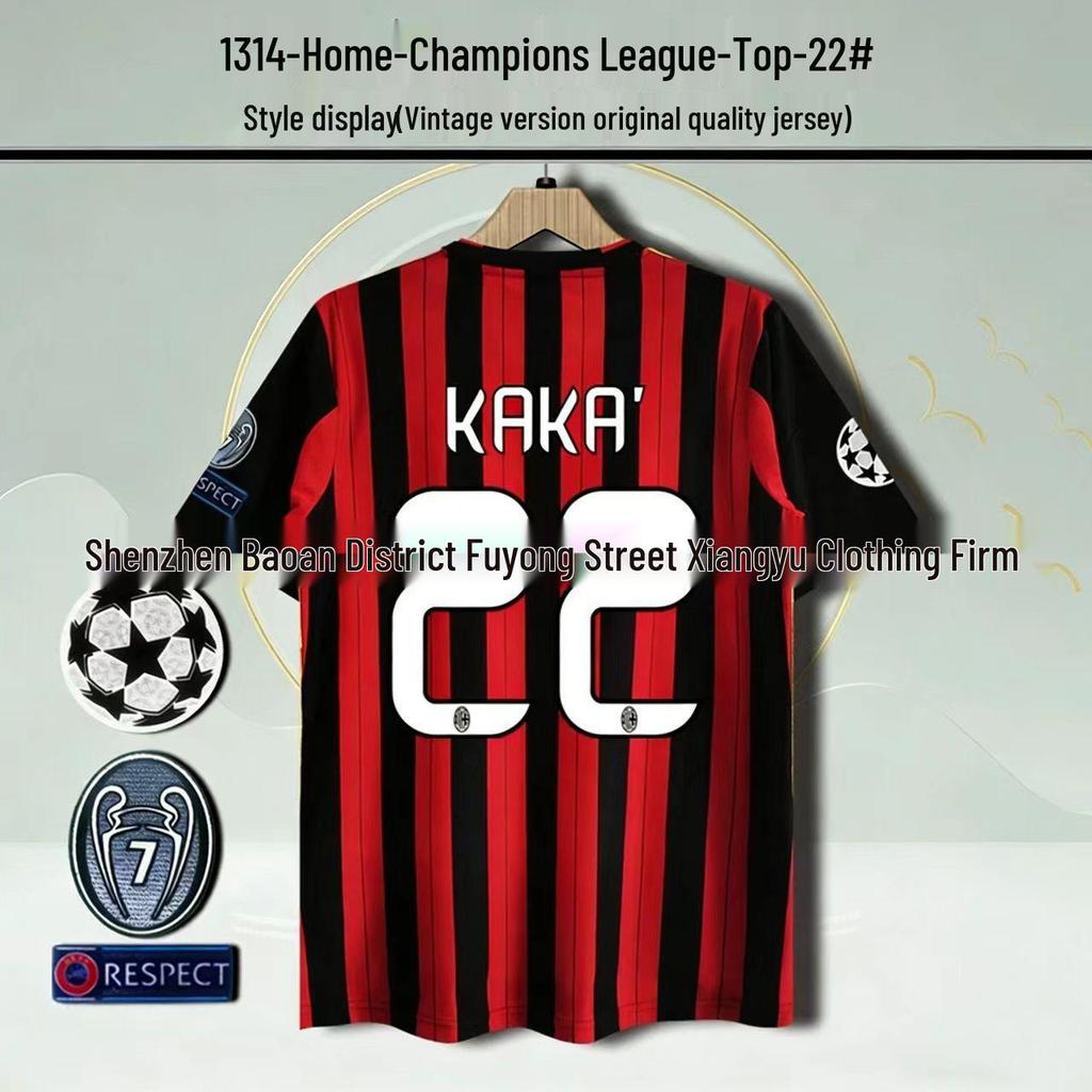 93–14AC Klassisches Retro-Fußballtrikot: 22 Kaka, 32 Beckham, 80 Ronaldinho, 99 Ronaldo