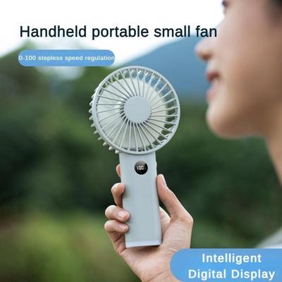 USB Düşük Gürültülü Küçük Fan Dış Mekan Taşınabilir El Fanı Akıllı Dijital Ekran 100 Hızlı Kademesiz Ayarlanabilir Fan