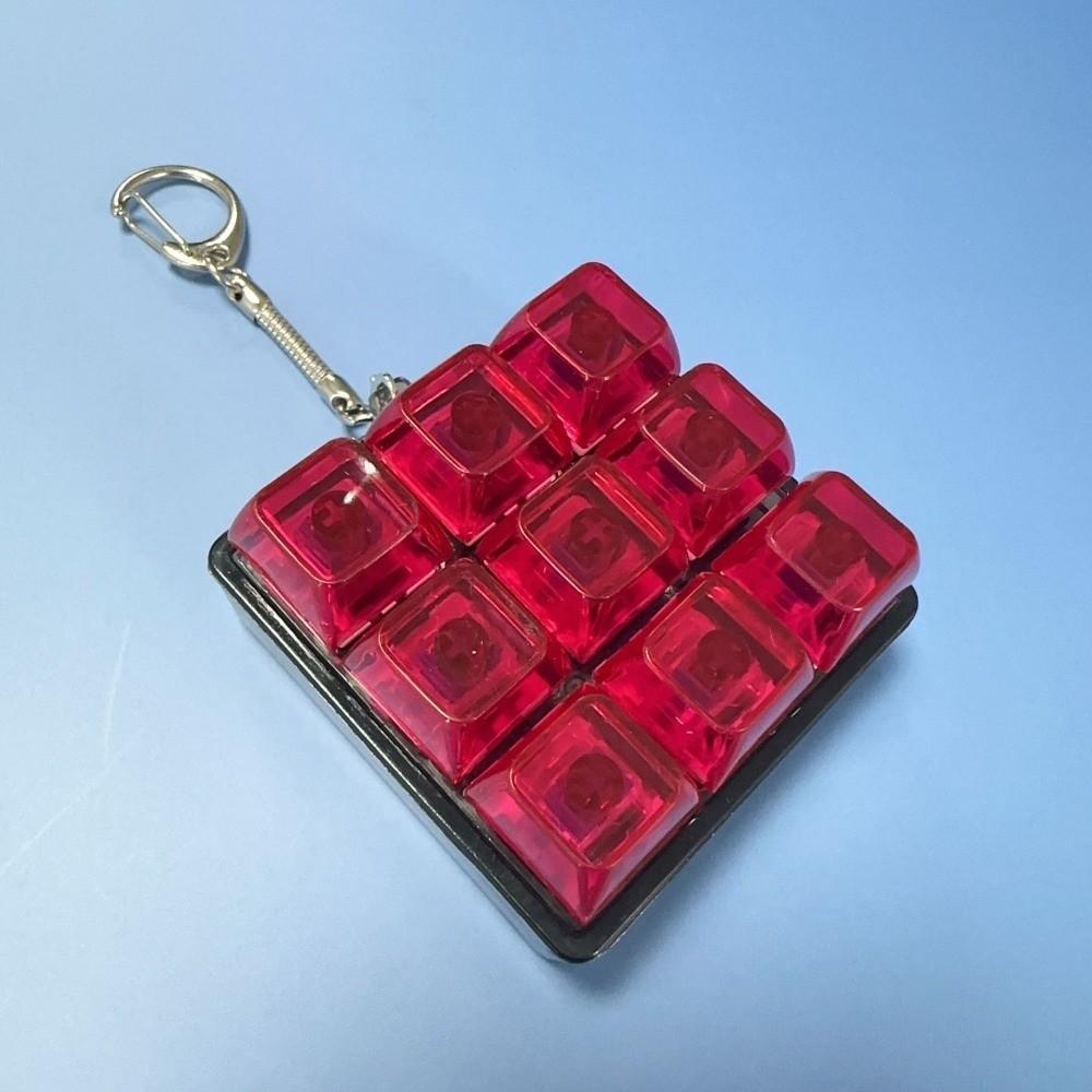 9 Tasten Knopf Tastenkappe Fidget Schlüsselanhänger Finger Tastatur Kappen Spielzeug DIY Dekompressionsspielzeug Clicker Spielzeug Zum Stressabbau Zeitvertreib