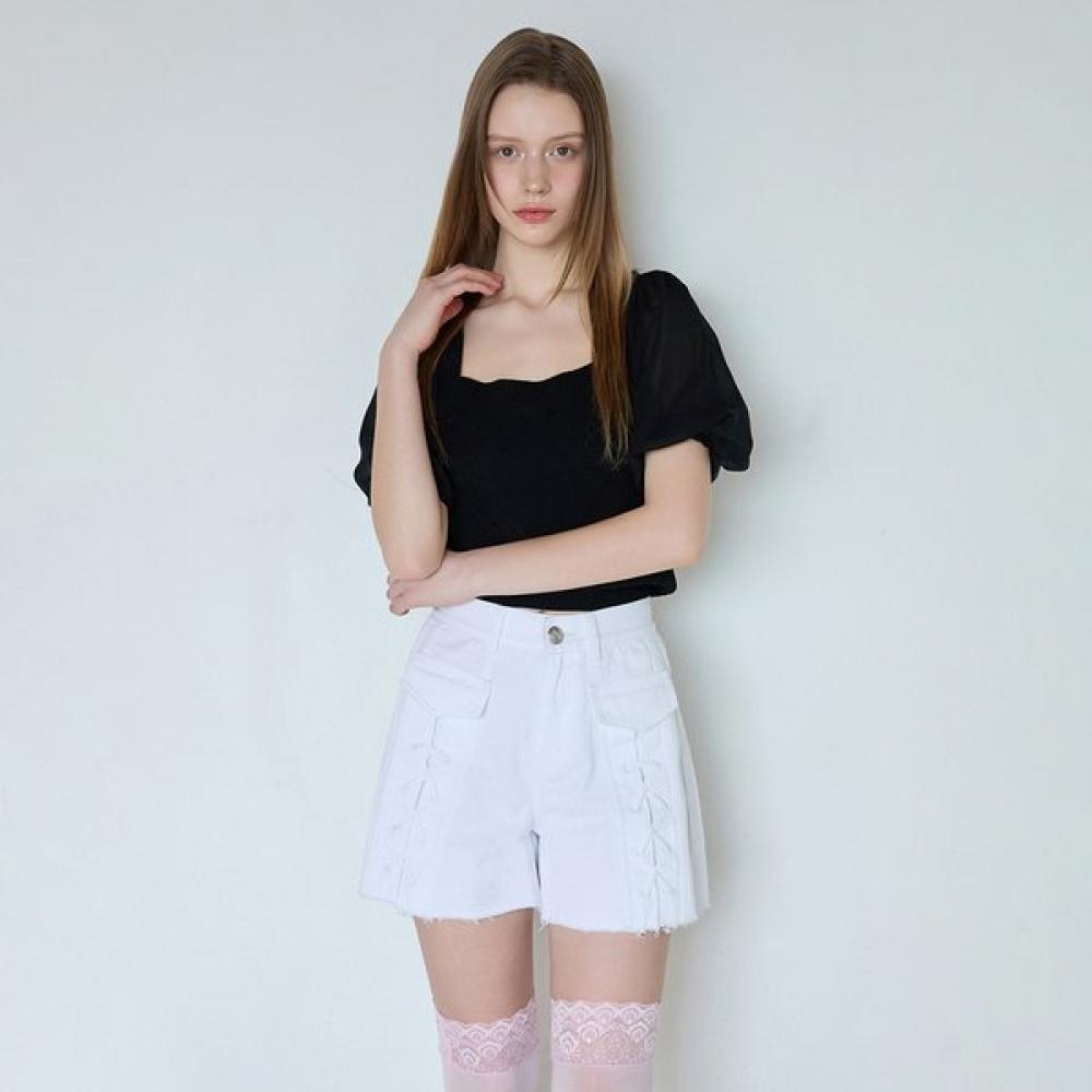 Egoist Lace Up Denim Shorts  Es2odq01 
