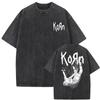 Korn Follow The Leader Album Vintage Washed Graphic Tee  Unisex Gothic NuMetal Unisexs Casual Oversized  Cotton TShirt