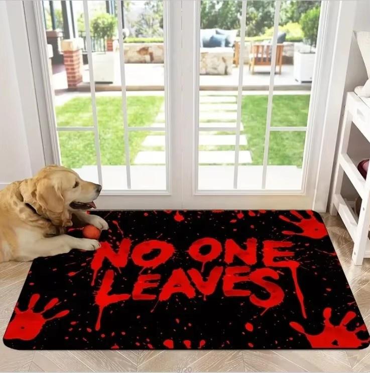 1pc Halloween Bloody Footprint Welcome Doormat Hand Wash Only Decor for Front Door Porch Kitchen Bedroom Halloween Decorations