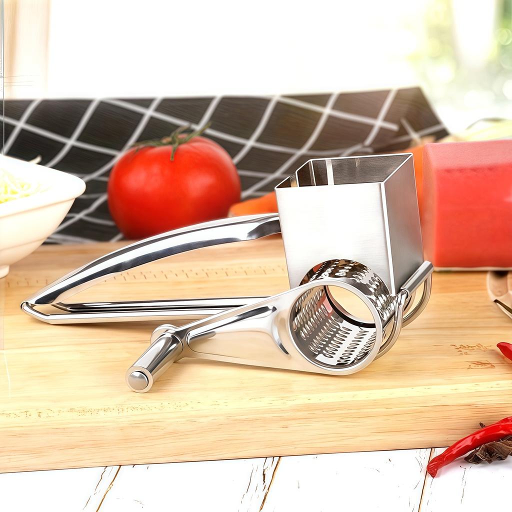 Handheld Stainless Steel Rotary Cheese Grater Kitchen Tool Garlic Carrot Cutter Slicer Shredder Grinder Cheese Slicer