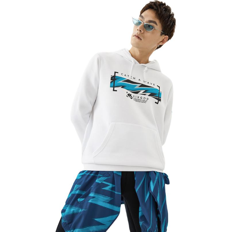 Anta Thompson Print Lässiger Hoodie Pullover Herren Tops Weiß 152131718-1