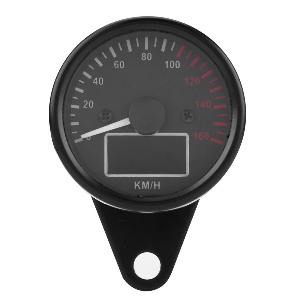 Black Motorcycle Tachometer Retro Style Universal Speed Gauge Aftermarket Gauge Installation