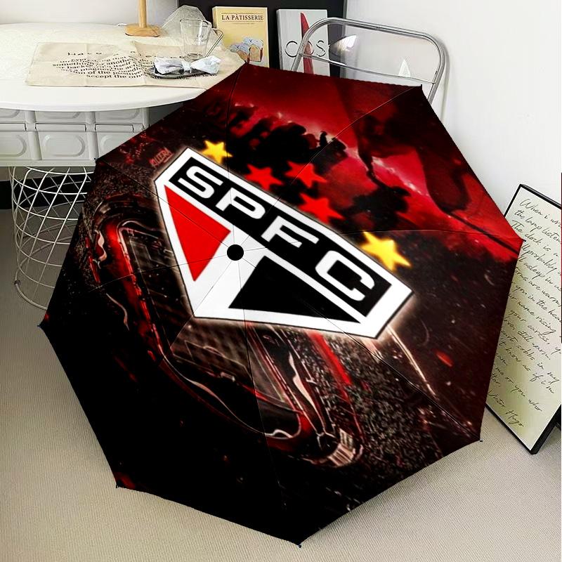 1PC Paulo Fc Emblem Printed Umbrella Folding Umbrella, Automatic Umbrella 8-Frame for Travel, Camping Fan Gifts Christmas Gifts
