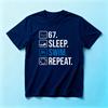 Eat Sleep Swim Repeat Checklist SummerunisexCotton T-Shirt Simple Icon Text Swimmer Minimal Sports Graphic Short Sleeve Wear