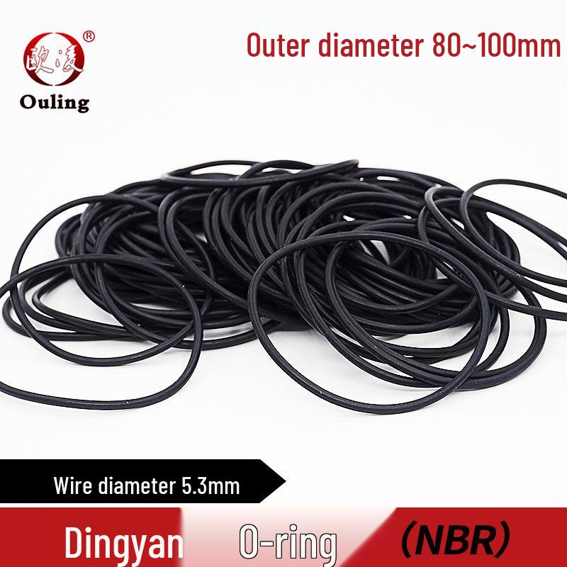 Oil-Resistant Nitrile O-Ring, Inner Diameter: 80-100mm, Thickness: 5.3mm 80*5.3mm (10 pieces) black nitrile O-ring