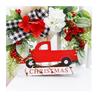 Easy Installation Farmhouse Decor Red Truck Wreath Festive Holiday Theme