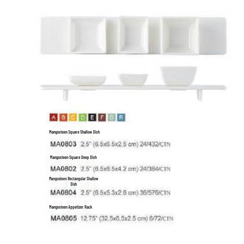 JIN QIANG YI Melamine Snack & Appetizer Dishes 6.5x6.5x2.5cm