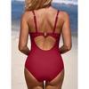 CHARMLEAKS Scalloped One Piece Swimsuit Women Ruched Tummy Control Bathing Suit Cut Out Monokini Swimwear