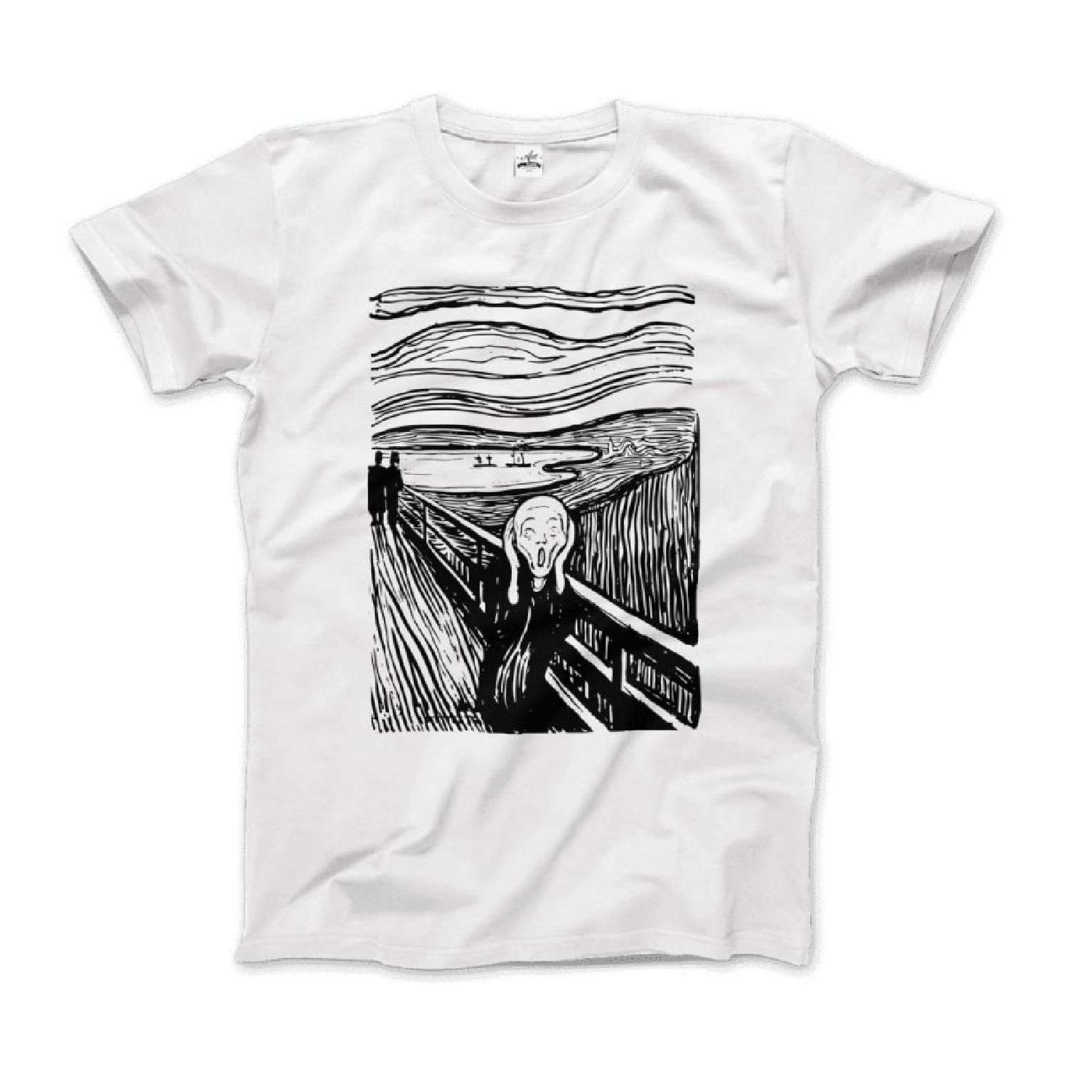 

Edvard Munch - The Scream - Sketch Artwork T-Shirt (Adults, Kids, Short & Long Sleeve) XXXXXL білий