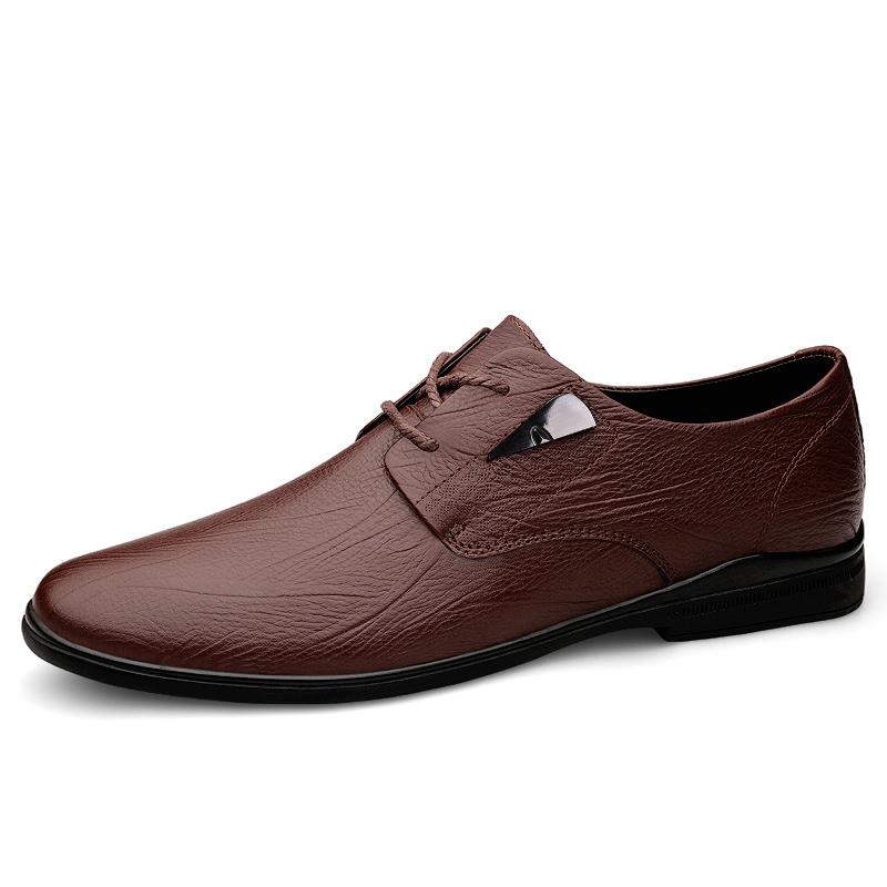 Fashion Lace-up Casual Genuine Leather Footwear 2024 Men Office Oxfords Shoes Hot Sale Male Comfortable Dress Shoe Brand Coiffeur Shoes