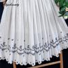 Mori Girl Spring Summer Women Short  A-Line Skirt Elastic Waist Striped Embroidery Skirt Vintage Basic Ladies' Skirts Womens
