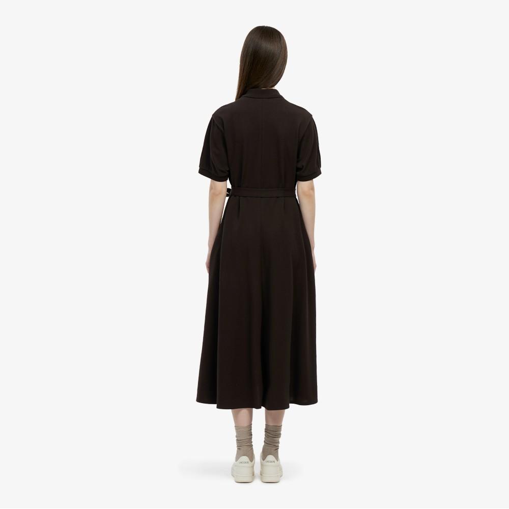 [lacoste] Women's Fit-and-Flare Short-Sleeve Pique Dress EF211E-56G3LA