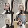 Pu Material Pink Bowknot Handbag With Magnetic Closure For Daily Use