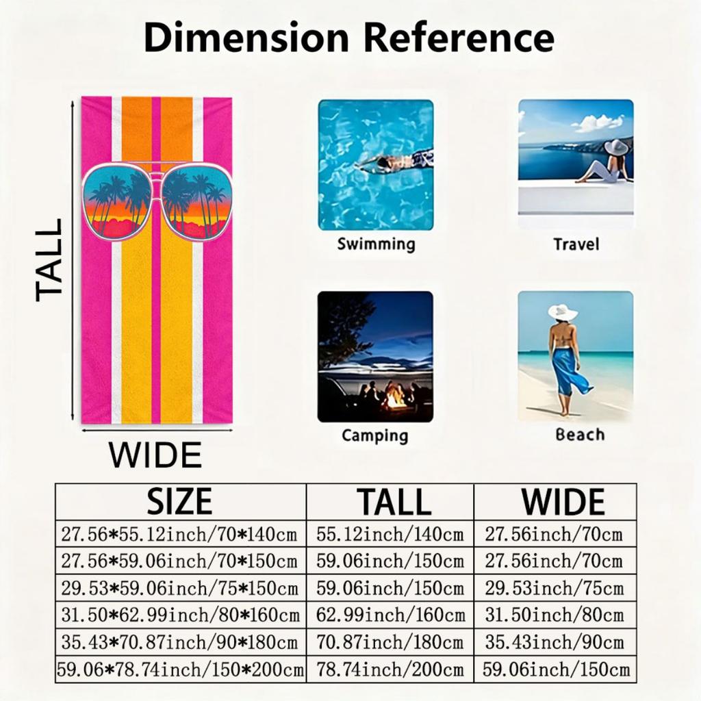Extra Large Soft Luxury Oversized Beach Towel | Microfiber Polyester, Pattern, Fabric, Strong Wrapping Properties, Perfect For O