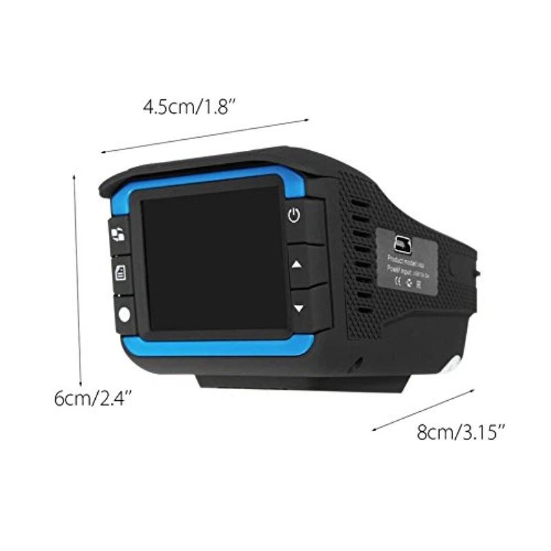 2-in-1 All-in-One Auto Dash Camera Built-in Anti-Laser Speed Radar Alert, Supports 720P High Definition Video Capture