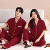 Couple Wedding Pajamas Cotton Short-sleeved Suit Trousers Wedding Spring Summer Bride Groom Festive Dowry Loungewear