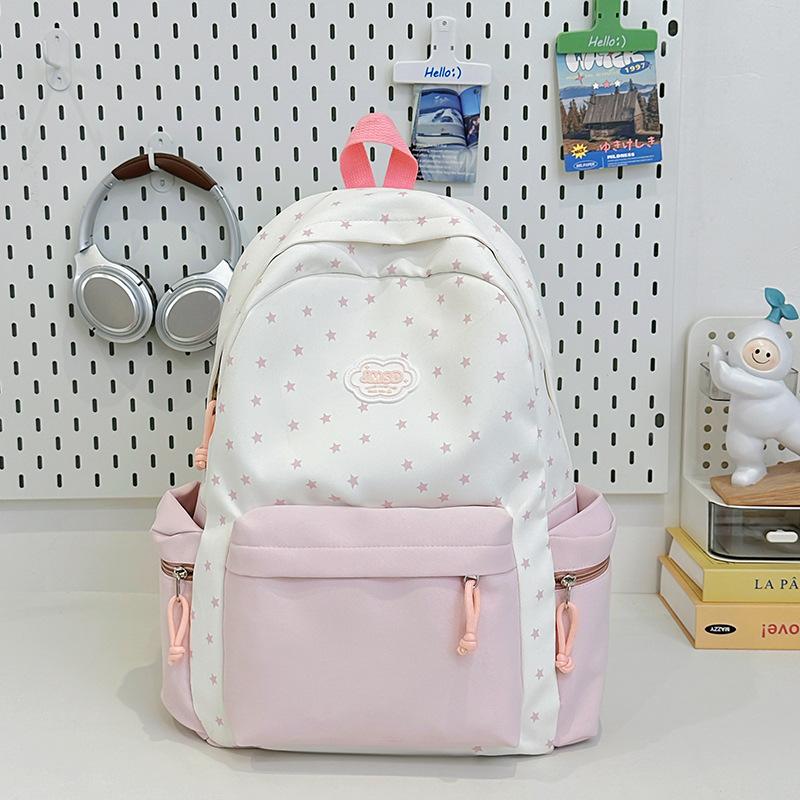 New Small and Fresh Backpack, Junior High School Student Schoolbag, Women's Versatile Contrasting Color Casual Backpack, Large-capacity Backpack.