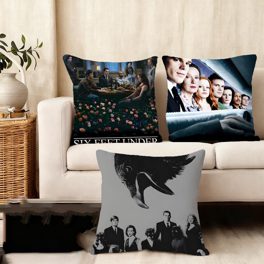 Cushion Cover Silky Short Plush Home Sofa Cushion Cover - Invisible Zipper Home Decoration Six Feet Under TV Series