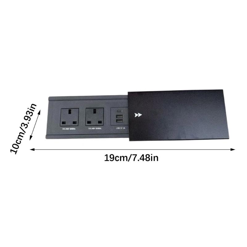 Desktop Power Outlet With Double Socket And 2 USB Port Fast Charging For Office Home Workspaces