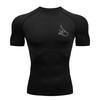 Graphic Print Short Sleeve Compression Shirt for Men Summer Athletic Quick Dry T-shirts Tops Gym Workout Running Training Tees