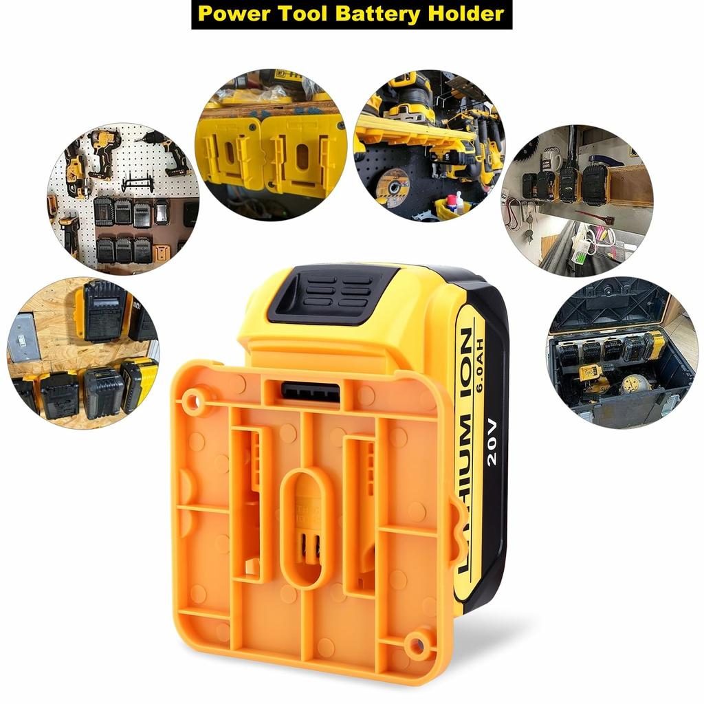 RIS-DW-1 12Pcs For Dewalt 20V/60V DCB200 Battery Holder Wall Storage Mounts Battery Rack