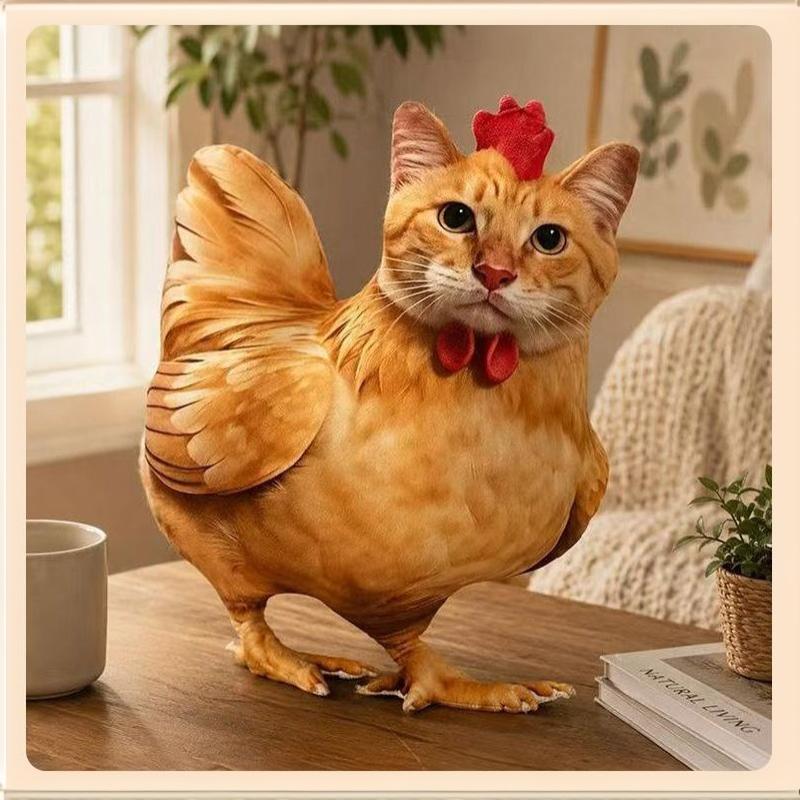 Kreatives Katzen-Hühnchen-förmiges Plüschtier Weiche flauschige Stoffpuppe Nicht reizendes Gewebe Perfekt für Wohnkultur Babyparty-Geschenkoption