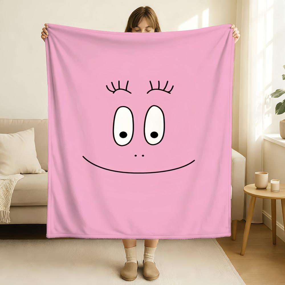 Cartoon Barbapapa Blanket Soft and Skin Friendly For Couch Bed Napping Bedspread All Seasons Comforter
