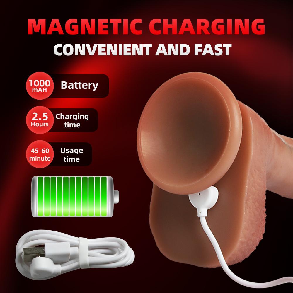 Long Realistic Dildo Vibrator Penis Telescopic Swing Heating Silicone Dildo Female Sexy Adult Remote Control Vibrator for Women