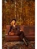 Women's Knitted Dress Elegant V Neck Thick  A-line Dress Brown Long Sleeve Vintage Midi Casual Dresses for Women