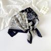 Floral Print Silk Square Scarf Soft Neckerchief Shawl Retro Headband Scarf  For Women Ladies