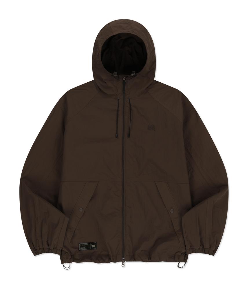 Brownbreath Tag Hoodie Windbreaker - Dark Brown