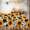 Sunflower Cow Print Rectangle Table Cloth for Table Decor Kitchen Dining Waterproof Reusable Tablecloth for Tables Outdoor Patio
