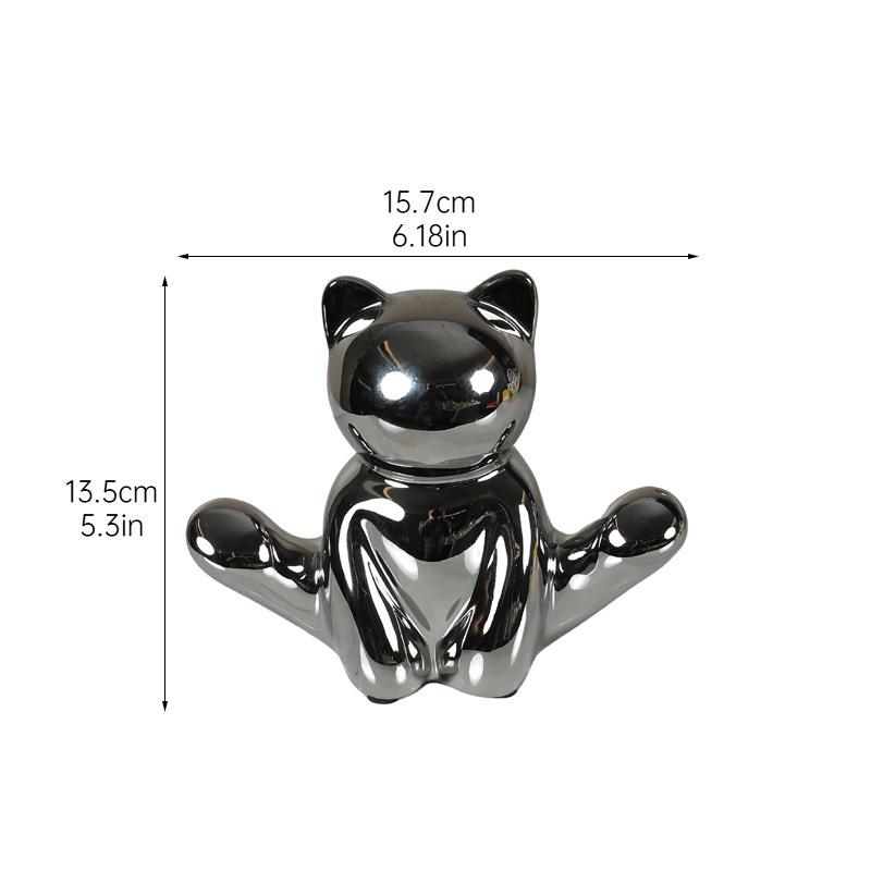 Milky Yellow Yoga Cat Candle Holder Ceramic Candlestick Desk Decoration Wax Melt Burner Aroma Diffuser Home Aroma Container