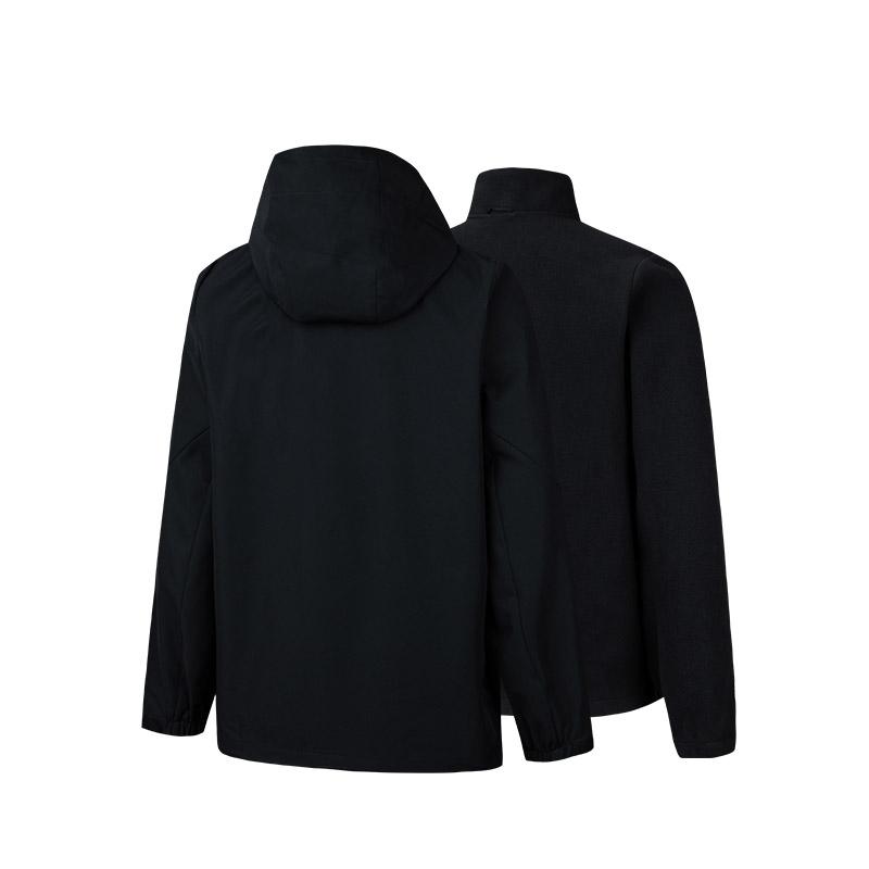 Anta Training Series Solid Color Zip-Up Hooded Comfortable Breathable Casual Windproof Waterproof Jacket Women Jacket Basic-Black 962447602-4