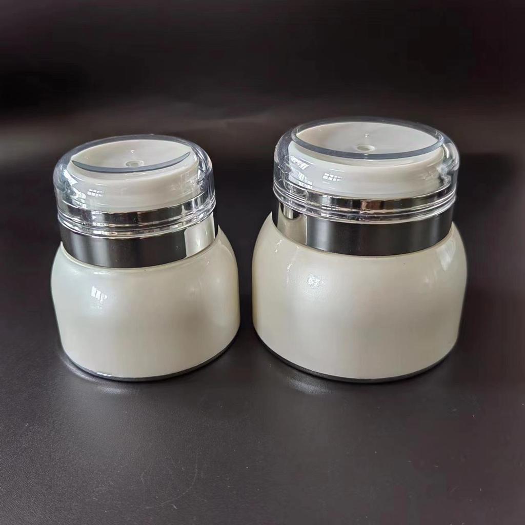 Pearlescent Round Shoulder Big Belly Vacuum Lotion Bottle - 30ml/50ml Skincare Cosmetics