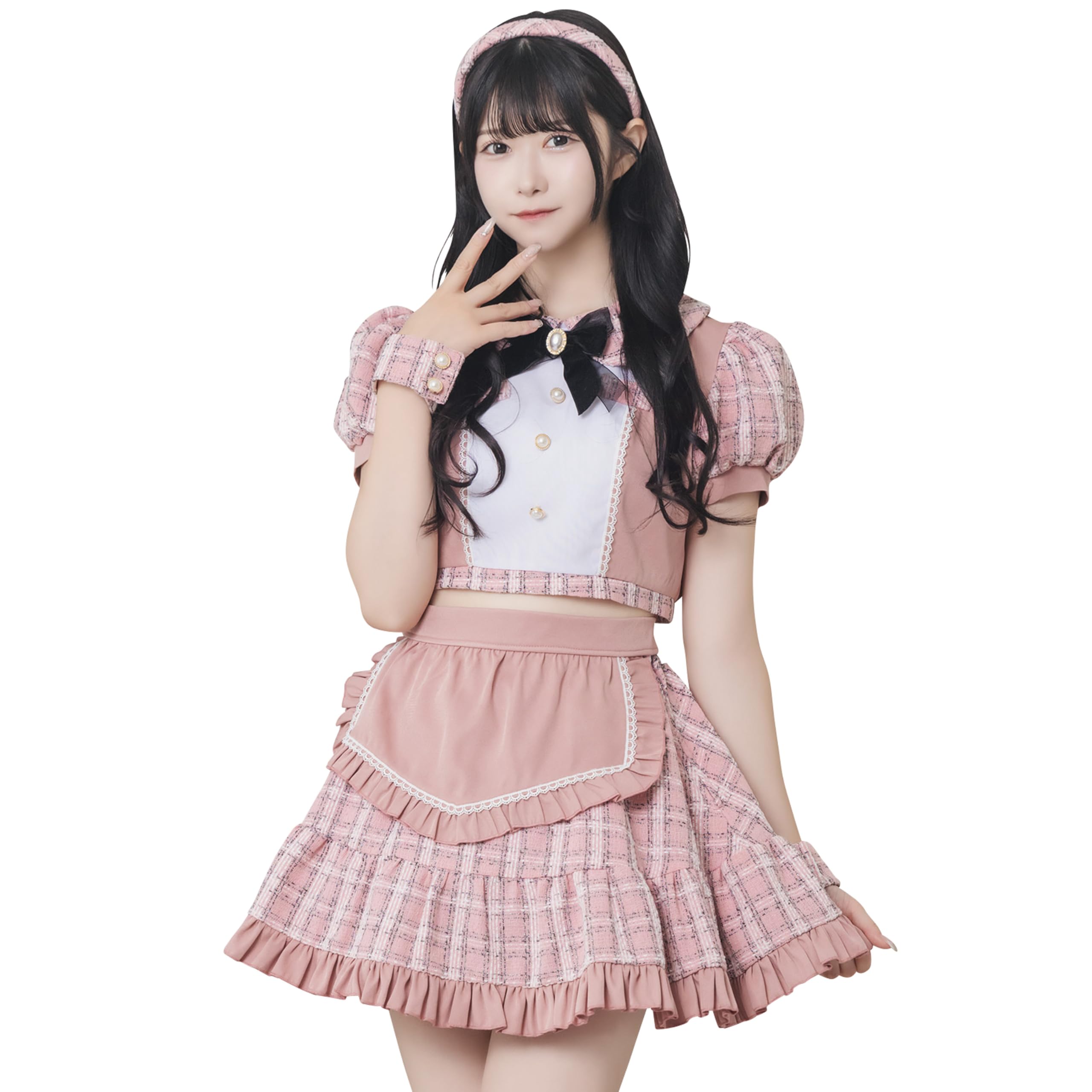 Clearstone Lyrical Palette Cosplay Halloween Idol Tweed Maid JamsCollection Women s Pink