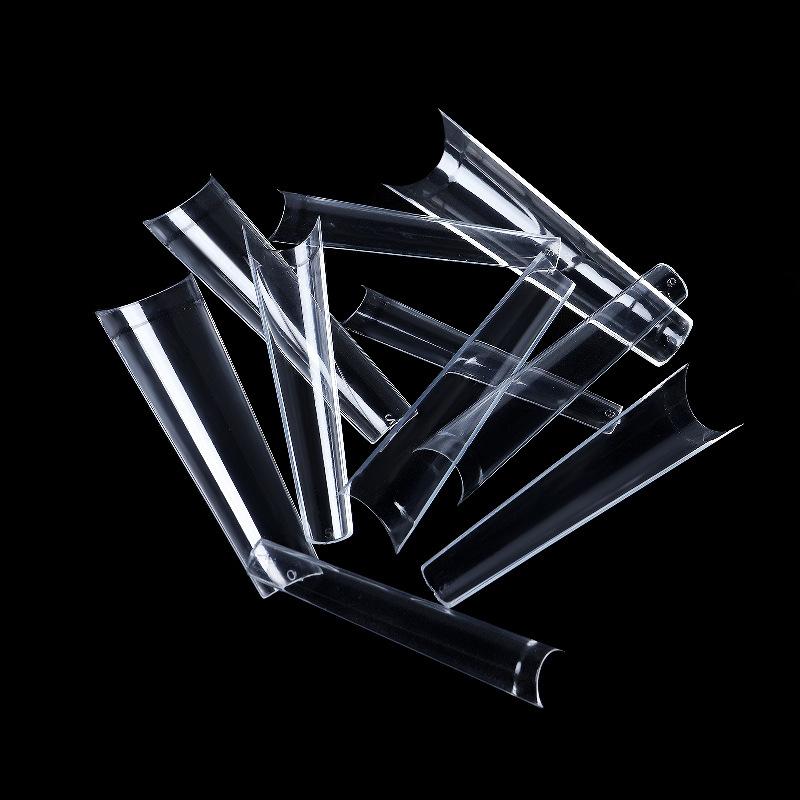 500Pcs Transparent Stiletto Fake Nail Tips Acrylic Ballerina Nail Tips Long Shape Half Cover Coffin Professional False Art Nail