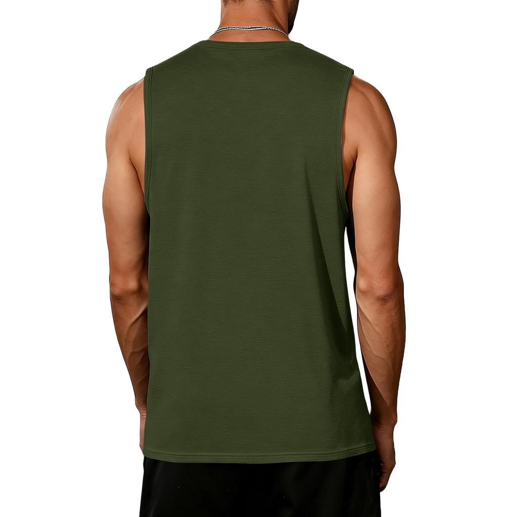 Mens Sleeveless Tank Top Crew Neck Graphic Print Vintage Style Casual Loose Fit Comfortable Shirt