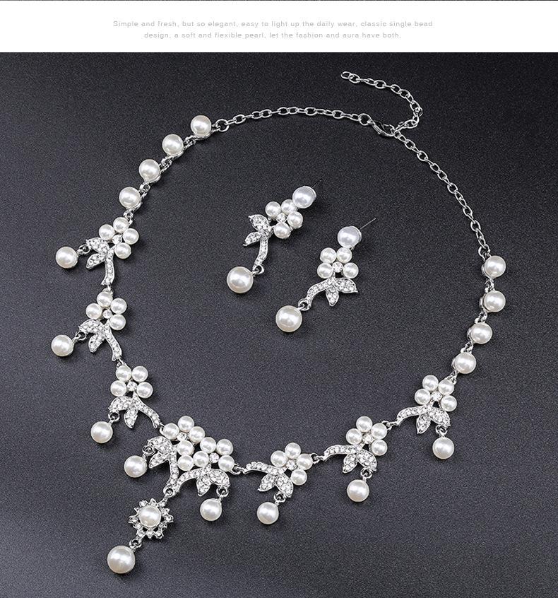 

Изысканный свадебный набор ожерелья и серег в корейском стиле - Простые, роскошные, атмосферные украшения для свадеб и банкетов