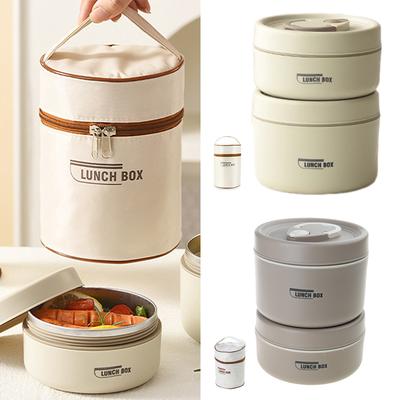 Lekvrije Bento Lunchbox voor Warm Eten Lekvrije Roestvrijstalen Bento Lunchset Geïsoleerde Container met Tas voor Volwassenen