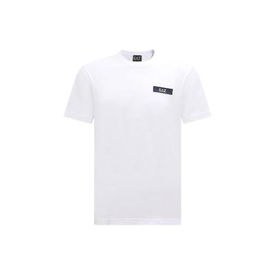 Ea7 Ss23 Solid Color Round Neck Short Sleeve T-Shirt Men Tops White 3RPT29-PJM9Z-1100