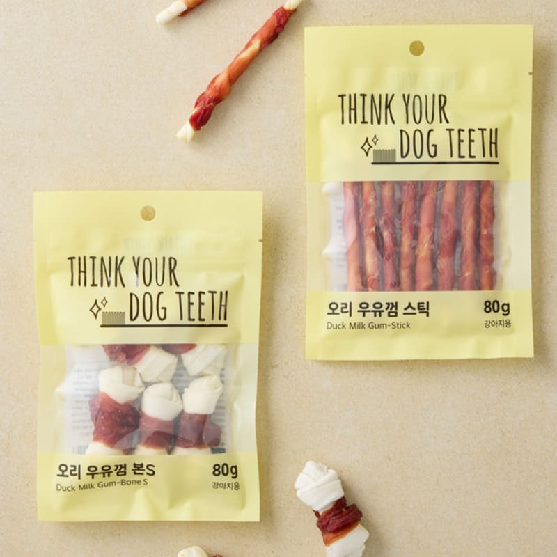 [Pet] Think Your Dog Teeth Milk Gum Stick 80 G Duck