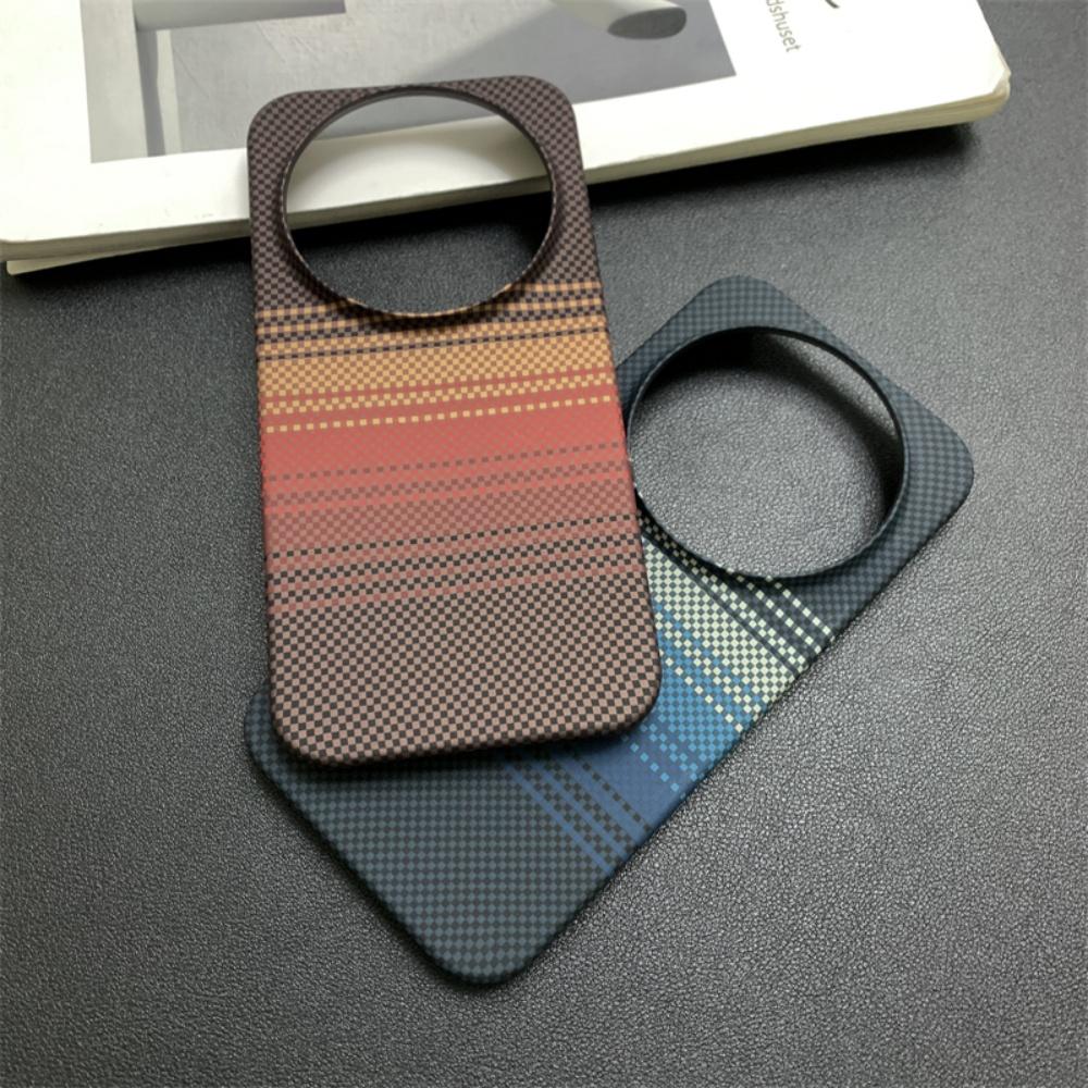 Carbon Fiber Texture Kevlar PC Frameless Phone Case For XiaoMi Mi 17 15 14 13 Ultra Pro Max Heat Dissipation Bumper Cover