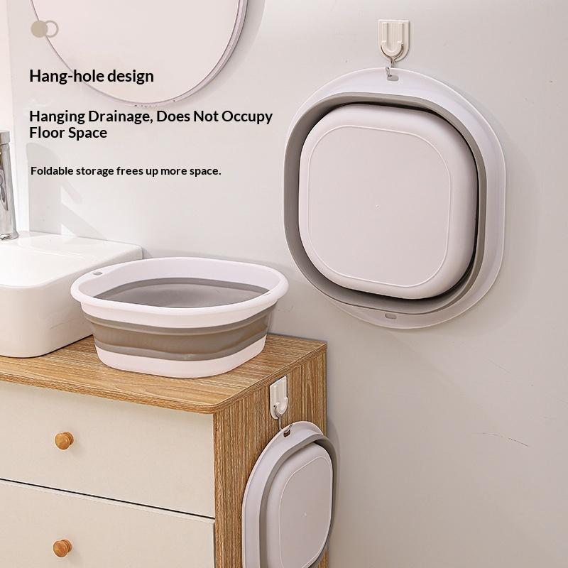 3Pcs Foldable Washbasin Dormitory Student Washbasin Portable Travel Plastic Compression Basin Folding Water Basin Household