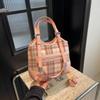 Korean version of niche design college style underarm bag women's 2025 trendy new plaid commuter bag large-capacity shoulder bag